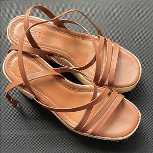 ASOS Tan Strappy Wedge Sandals